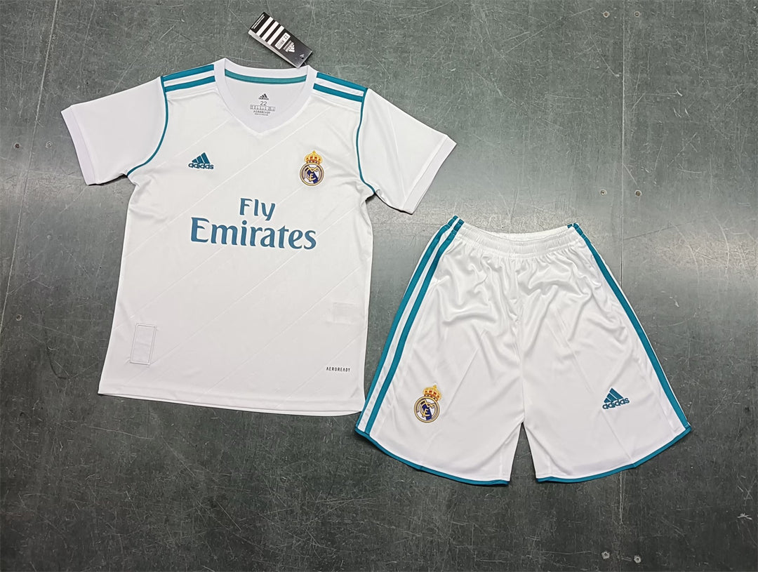 Real Madrid 2017-18 Home Retro Kids Kit