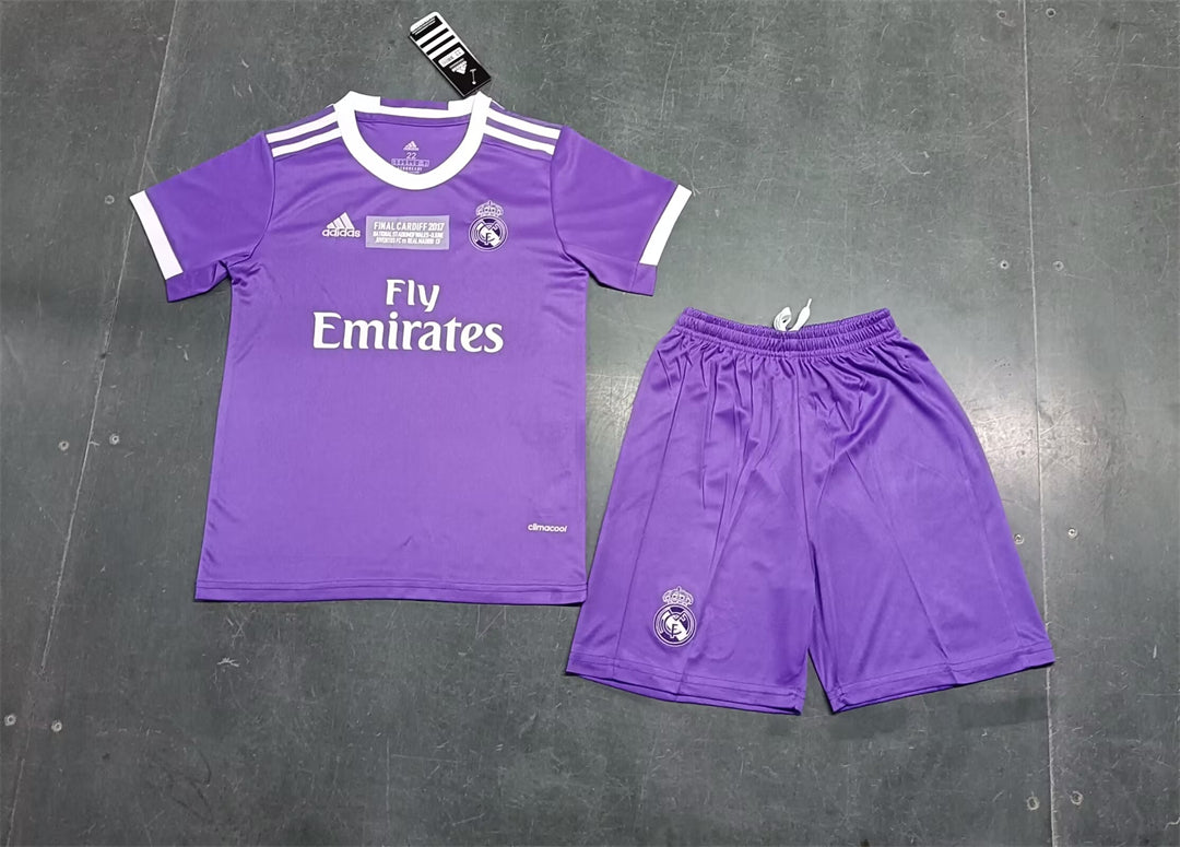 Real Madrid 2017-18 Away Retro Kids Kit