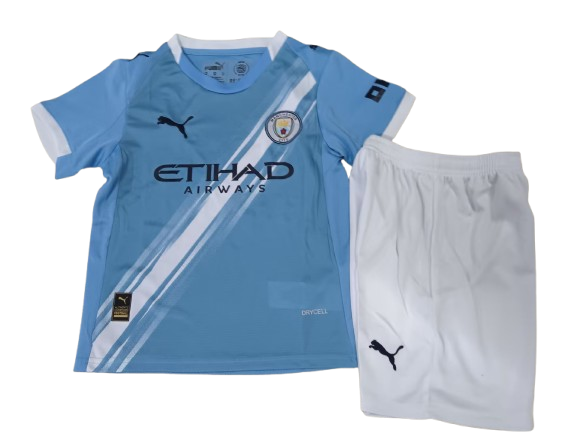 Manchester City 2025-26 Home Kids Kit