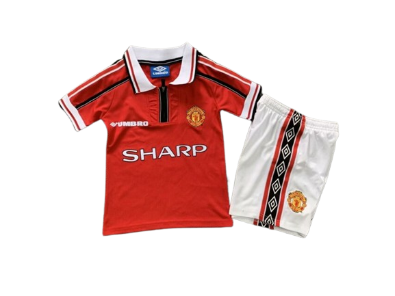 Manchester United 1998-99 Home Retro Kids Kit