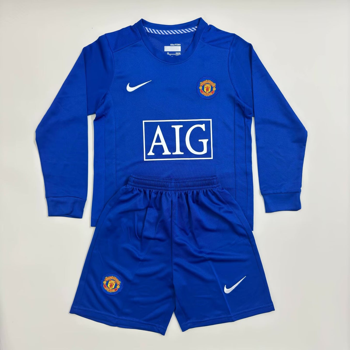 Manchester United 2007-08 Away Long Sleeve Retro Kids Kit