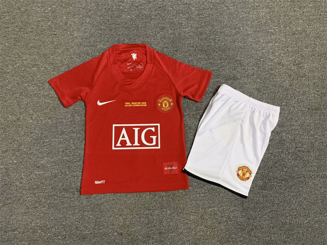 Manchester United 2007-08 Home Retro Kids Kit
