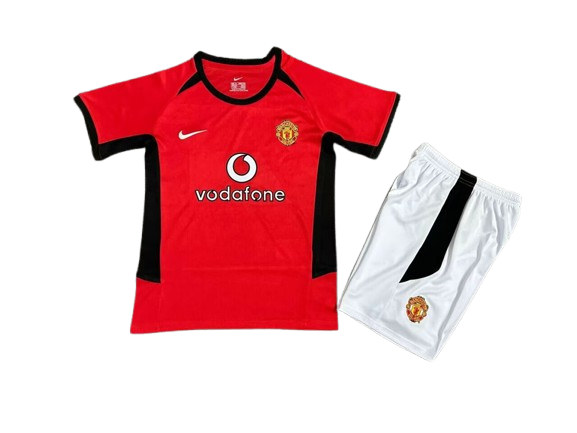 Manchester United 2002-4 Home Retro Kids Kit