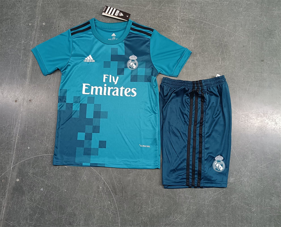 Real Madrid 2017-18 Away Retro Kids Kit