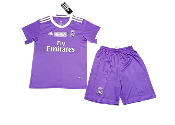 Real Madrid 2017-18 Away Retro Kids Kit