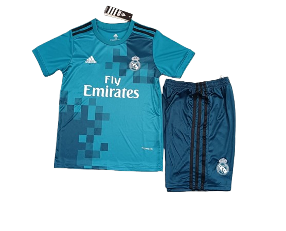 Real Madrid 2017-18 Away Retro Kids Kit