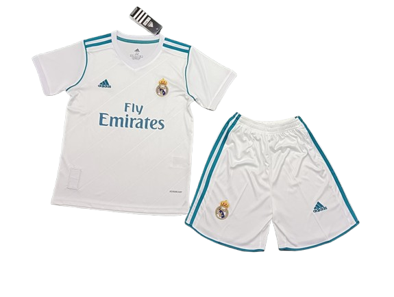 Real Madrid 2017-18 Home Retro Kids Kit