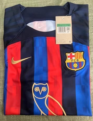 FC Barcelona 22-23 Home Drake Sponsor Shirt