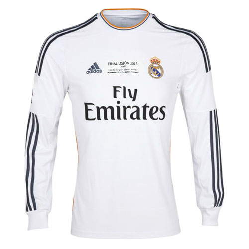 Real Madrid 2013-14 Home Long Sleeve Shirt UCL Final Edition