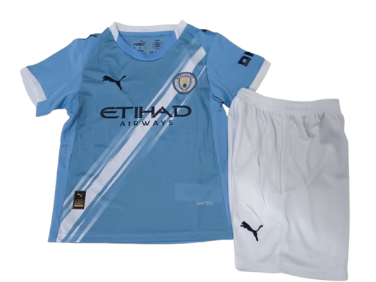 Manchester City 2025-26 Home Kids Kit