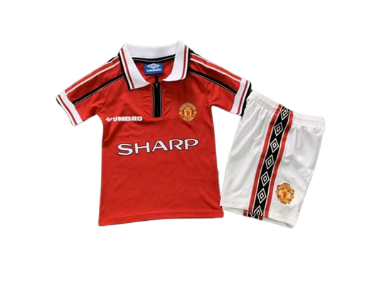 Manchester United 1998-99 Home Retro Kids Kit