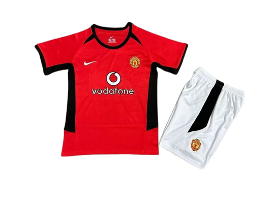 Manchester United 2002-4 Home Retro Kids Kit