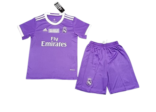 Real Madrid 2017-18 Away Retro Kids Kit