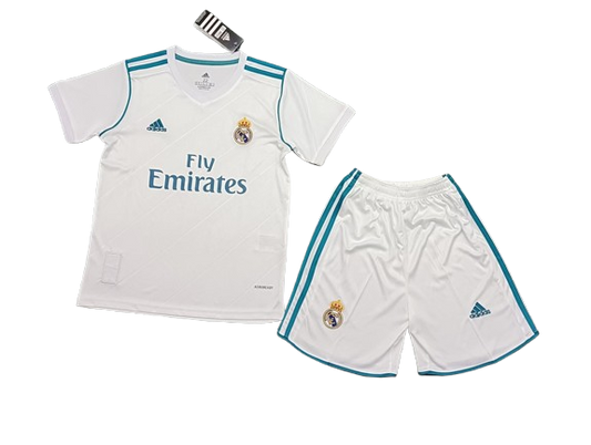 Real Madrid 2017-18 Home Retro Kids Kit