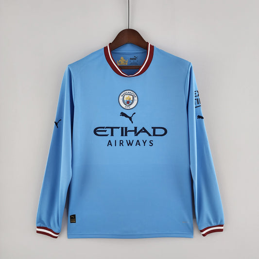 Manchester City 22-23 Home Long Sleeve Shirt