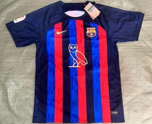 FC Barcelona 22-23 Home Drake Sponsor Shirt