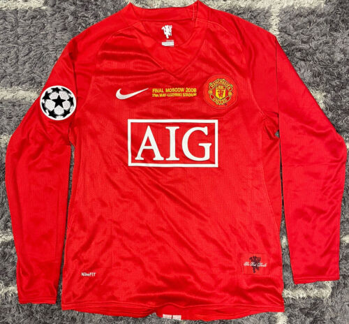 Manchester United 2007-08 Home UCL Long Sleeve Shirt